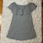 Abercrombie & Fitch abercrombie ruffle off-the-shoulder grey dress Photo 1