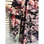Avenue  Floral Watercolor Blouse Scoop Sz 18/20 Purple/Blk Size M‎ 3/4 Rouched Sl Photo 3