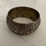 Anthropologie Vintage Silver Engraved Embossed Cuff Bracelet Photo 4