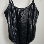 Bozzolo black vegan leather scoop neck bodysuit Photo 1