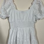 Francesca's Francesca’s White Cidney Smocked Waist Mini Dress Photo 10