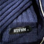 Navy Blue Knit Quarter Zip Size M Photo 1