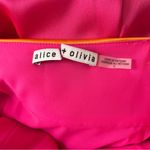 Alice + Olivia NEW NWT  Lilita Two Tone Satin Midi Dress In Tangerine/Candy Pink Photo 9