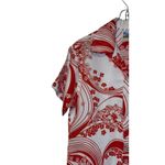 Diamond Head Women's Shirt‎ Hawaiian Aloha Button Up Short Sleeve Floral Large Red Photo 2