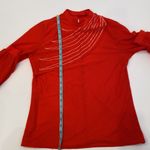 Vintage Bright Red Sheer Blouse w/ Sparkly Silver Detail Keyhole Back Sz S/M Photo 7
