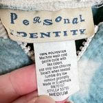 Vintage Plaid Fleece Zip Up Housecoat Night Shirt Size Medium Pockets Green Photo 2