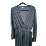 Vestique  Sparkle NYE Shimmer Long Sleeve Mini Dress Medium Black Glam Cocktail Photo 2