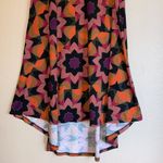 LuLaRoe  Carly T-Shirt Dress XS S M 4 6 8 I0 Black Pink Orange Geometric Floral Photo 3