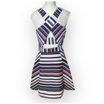 Adelyn Rae M Striped Fit-and-Flare Sleeveless Dress Multicolor Twee Preppy Photo 1