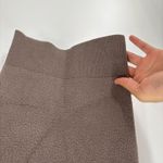 ZARA  Knit Wide Leg Pants Brown Fleece Textured Ribbed Hem Pull-On Lounge Small Photo 2