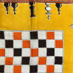Vtg Vanette Creations Silk Hand Rolled Scarf chess pieces and board Photo 3