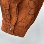 Sag Harbor  Brown Floral Button front shirt jacket 1X faux suede eyelet plus fall Photo 4