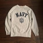 Navy Sweatshirt White Photo 0