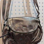 Elle  Bronze Metallic Crossbody Bag Purse Handbag‎ Small Designer Photo 0
