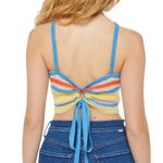 Mother Candy Stripe Cinch Tank Halter Top Fringe Midi Skirt Set size S NEW Tags Blue Photo 3