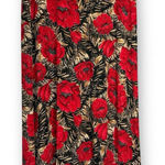 Vintage Y2K Maxi Skirt L Red Floral Tiger Animal Print Slinky Stretch Pull On Size L Photo 0