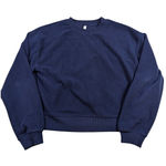 Fabletics Navy Blue Cropped Fleece Pullover Sweatshirt – Women's M Size M Photo 0