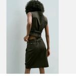 ZARA NWT  Mid Rise Midi Pocket Skirt 100% Cotton 3067/505 Mid-Khaki Green Photo 5