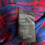 Divided H&M  Womens Size 8 Plaid Shirt Dress Red Navy Long Sleeve Button Down Photo 6