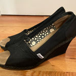 Toms  Black and Tan Wedge Shoes Photo 0