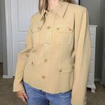 Jones New York Tan and cream thick gorgeous blazer with the cutest button and pockets Photo 4
