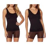 Simply Yummie Heather Thomson 2 Pack Shaping Tank M/L Scoop V Neck Reversible Black Size M Photo 4