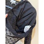 Ganni  Women's Size Medium Bodysuit‎ Black Lace Square Back Long Sleeve Lined Photo 10
