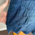 Cloth & Stone  Shirt Dress Sheath Pockets Cuffed Sleeves Quilted Raw Hem Blue Photo 2