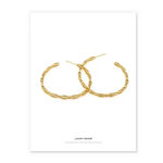Boutique Beautiful Twist 14k Gold Plated Sterling Silver Hoop Earrings,‎ 4.2cm Photo 12