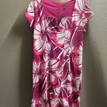 Bold Elements  NWT Pink & Red Floral MIDI Dress 22-24 p2p 39”L 9”Sleeve Photo 5