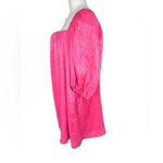 Free People  Mara Shimmer Puff Sleeves Dress Hot Pink - size small Photo 5