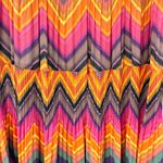 Sunny Leigh Maxi Skirt Women Medium Tiered Pleated Chevron Boho Dopamine Western Photo 2