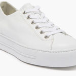 Paul Green Bixby White Leather Platform Sneakers - Size 7 Photo 0