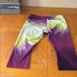 Reebok Purple Light Blue and Yellow capri Leggings Photo 5