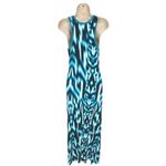 Calvin Klein  size 4 womens long teal and blue summer dress Photo 1