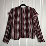 Everly Women's Tweed Herringbone Fringe Boho Open Front Jacket Medium Photo 6