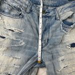 American Eagle American Eagle Tomgirl Jeans Womens 8 Blue Button Fly Distressed Patched Denim Photo 6