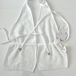 COMMENSE White Knit Halter Top Midi Maxi Skirt Matching Set Coord Small Photo 11