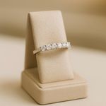 Moissanite Half Eternity Band Ring Sterling Silver Photo 0