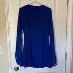 White Fox Boutique Cobalt Blue Falling To Pieces Long Sleeve Mini Bodycon Dress Photo 9