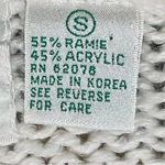 VINTAGE 80s SHENANIGANS Women’s White Sweater Hand Knitted Flower Design Small Photo 5