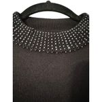 Jenny Black Beaded Embellished Cardigan Sweater Top Women's Small Holiday Y2K Photo 4