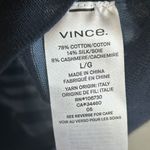 Vince  Sweater Womens Large Cashmere Striped Boat Neck Long Sleeve Blue Navy Photo 4