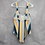 Kona Sol  Striped One Piece Swim Padded Bathing Suit Body Suit Beach L Large Photo 1