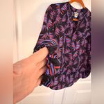 Anne Klein M Semi-Sheer Pullover V-Neck Blouse Photo 3