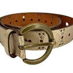 Fossil  gold cut out large buckle metallic belt medium studded flower casual Photo 0