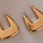 Thick Gold Hoop Earrings, Chunky Gold Hoop Earrings, Padlock Earrings Photo 1