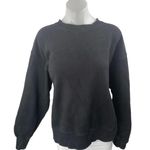 Aritzia  TNA Women's Black Fleece Long Sleeve Crew Neck Sweatshirt Top Size 2 Photo 0