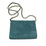 Vtg Claude Van Pelle Green Suede Leather Shoulder Crossbody Purse Photo 2