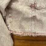Le lis Collection Pink Cropped Denim Jacket Womens Size Large Distressed Photo 4